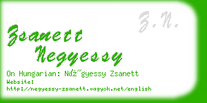 zsanett negyessy business card